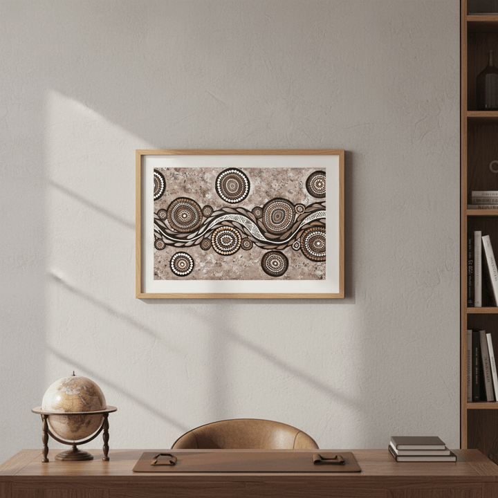 Snake on Wandering Trail Mocha by Emma Rigney wall - art - picture - poster