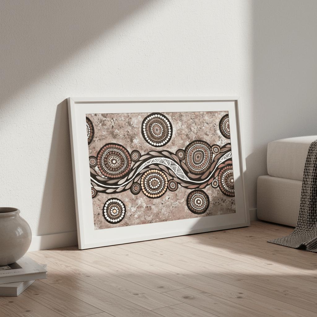 Snake on Wandering Trail Mocha by Emma Rigney wall - art - picture - poster