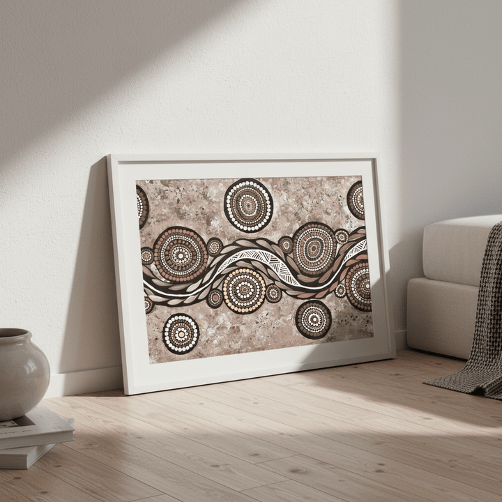 Snake on Wandering Trail Mocha by Emma Rigney wall - art - picture - poster