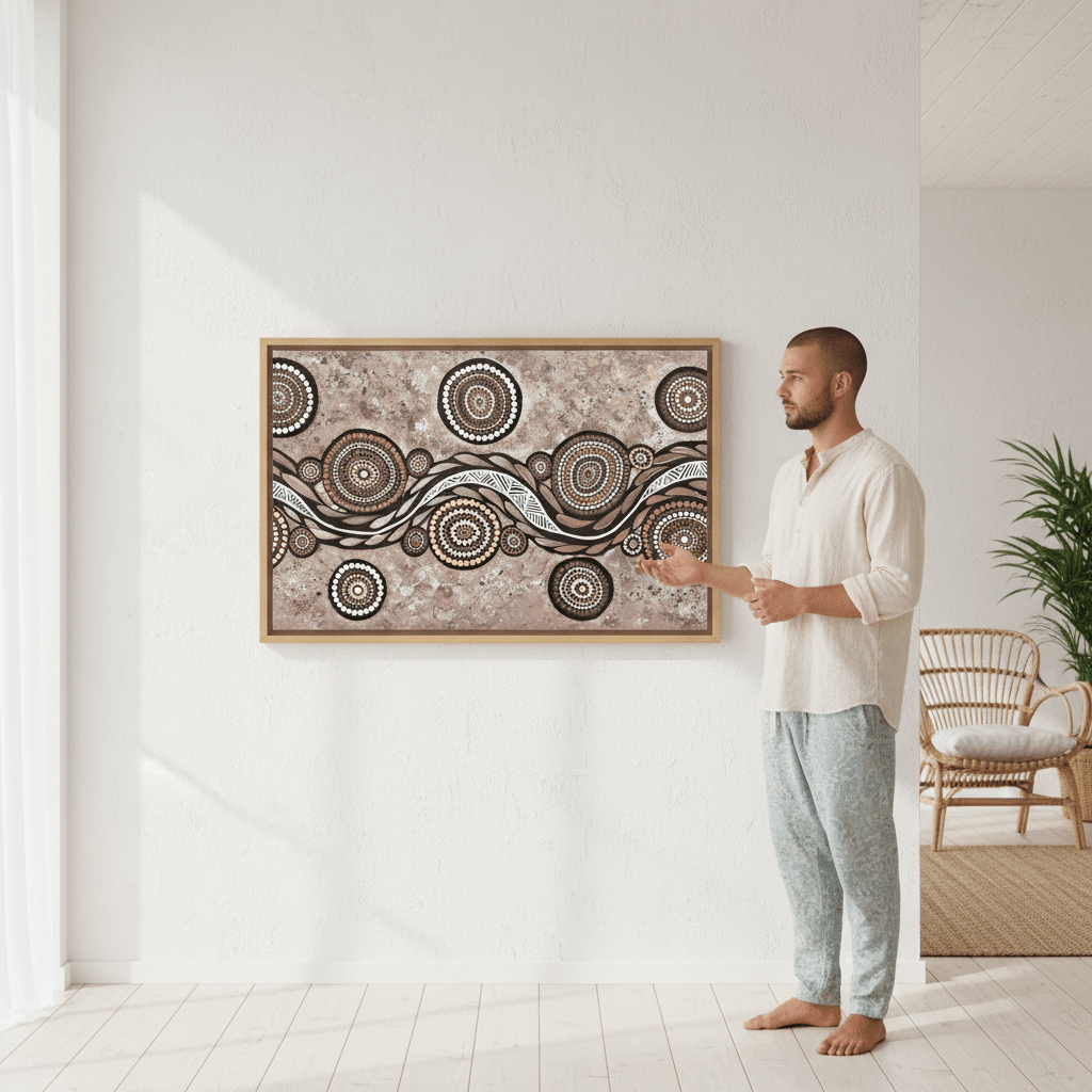 Snake on Wandering Trail Mocha by Emma Rigney wall - art - picture - poster