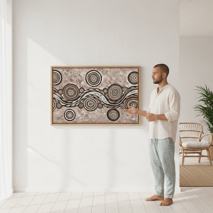 Snake on Wandering Trail Mocha by Emma Rigney wall - art - picture - poster
