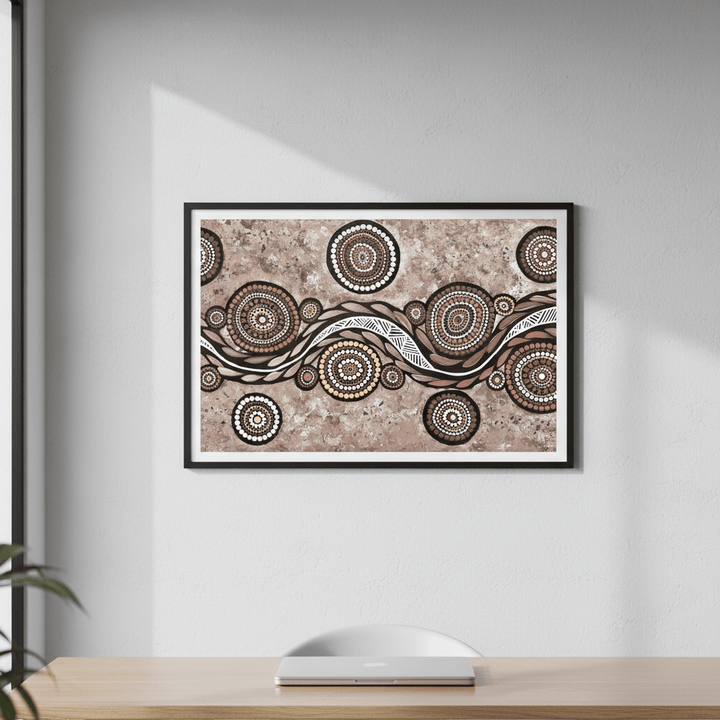Snake on Wandering Trail Mocha by Emma Rigney wall - art - picture - poster