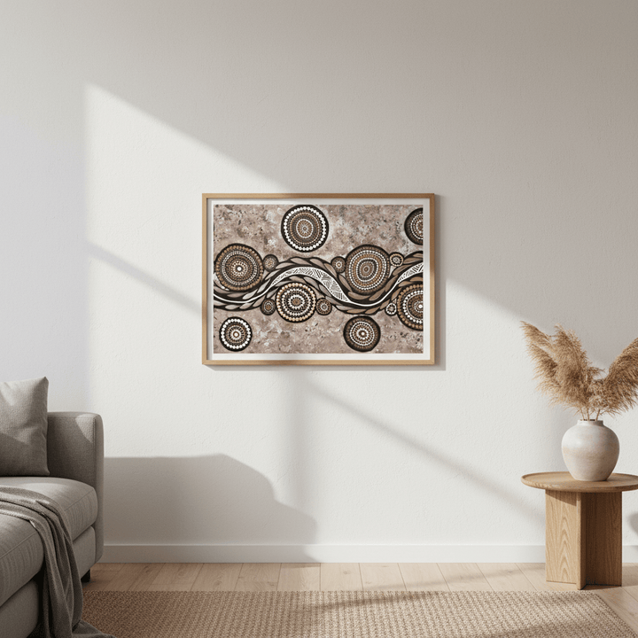 Snake on Wandering Trail Mocha by Emma Rigney wall - art - picture - poster