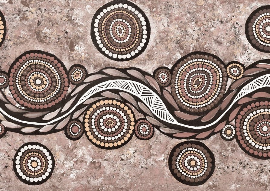 Snake on Wandering Trail Mocha by Emma Rigney