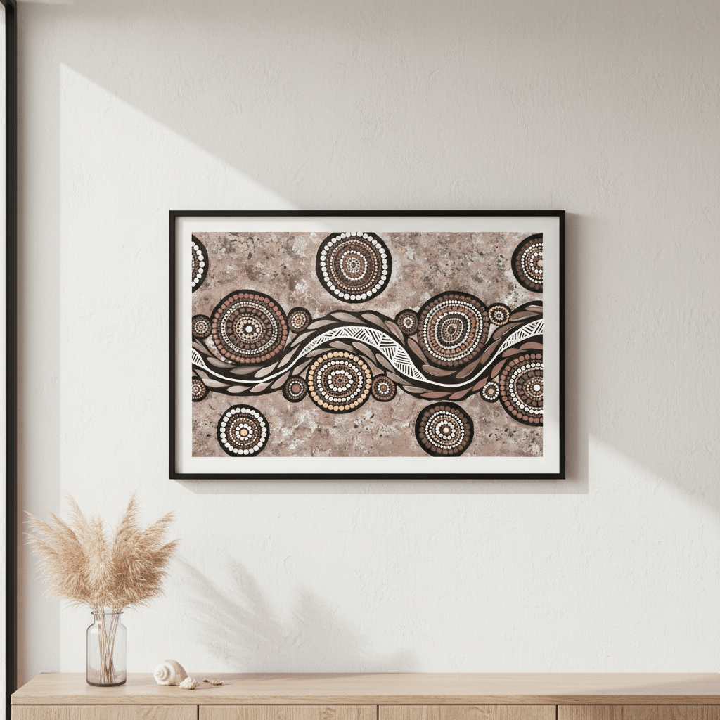 Snake on Wandering Trail Mocha by Emma Rigney wall - art - picture - poster
