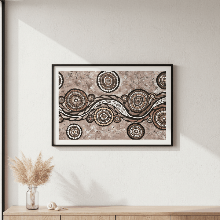 Snake on Wandering Trail Mocha by Emma Rigney wall - art - picture - poster