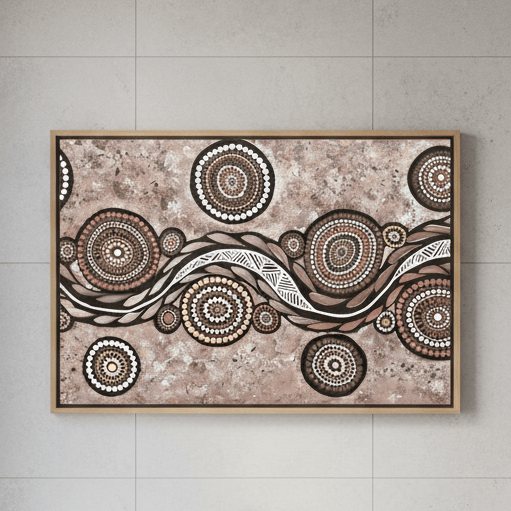 Snake on Wandering Trail Mocha by Emma Rigney
