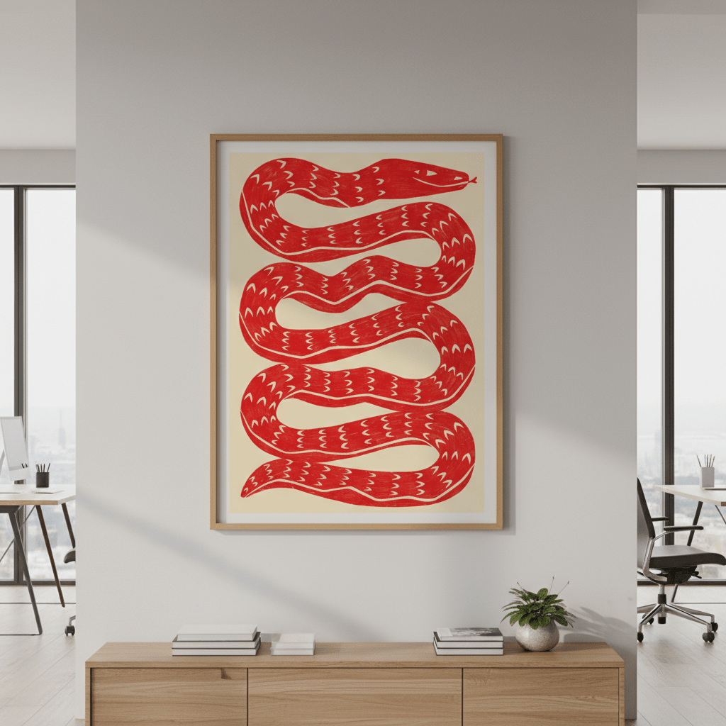 Snake Red by Manne Jalilian wall - art - picture - poster