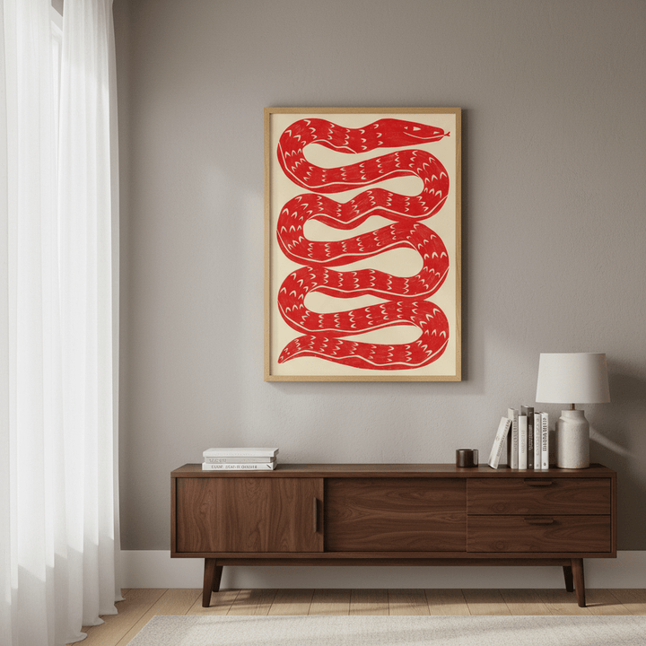 Snake Red by Manne Jalilian wall - art - picture - poster