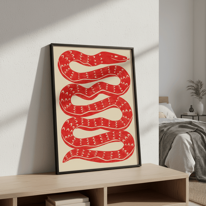 Snake Red by Manne Jalilian wall - art - picture - poster