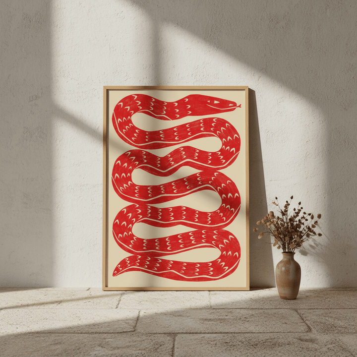Snake Red by Manne Jalilian wall - art - picture - poster