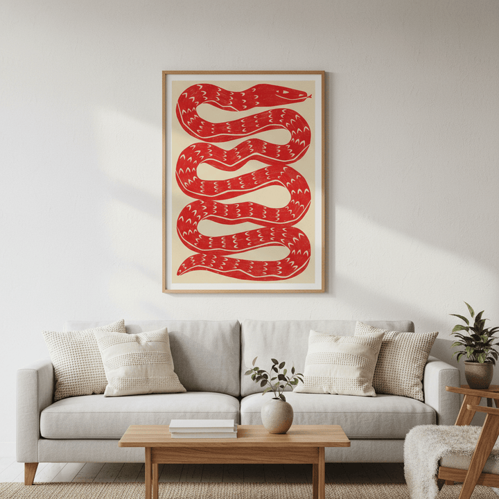 Snake Red by Manne Jalilian wall - art - picture - poster