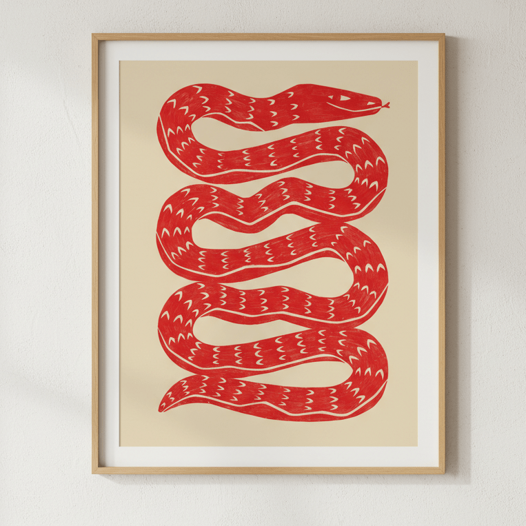 Snake Red by Manne Jalilian wall - art - picture - poster