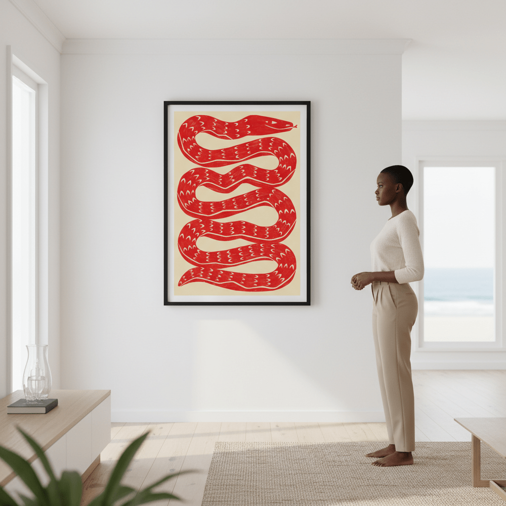 Snake Red by Manne Jalilian wall - art - picture - poster