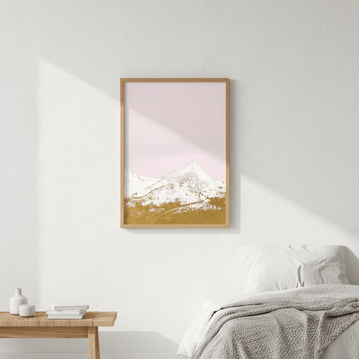 Snow - Capped Gold Mountains by Hope Bainbridge wall - art - picture - poster