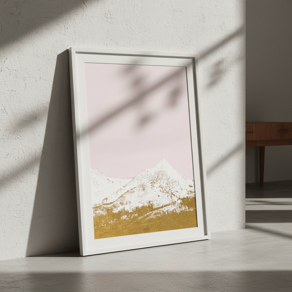 Snow - Capped Gold Mountains by Hope Bainbridge wall - art - picture - poster