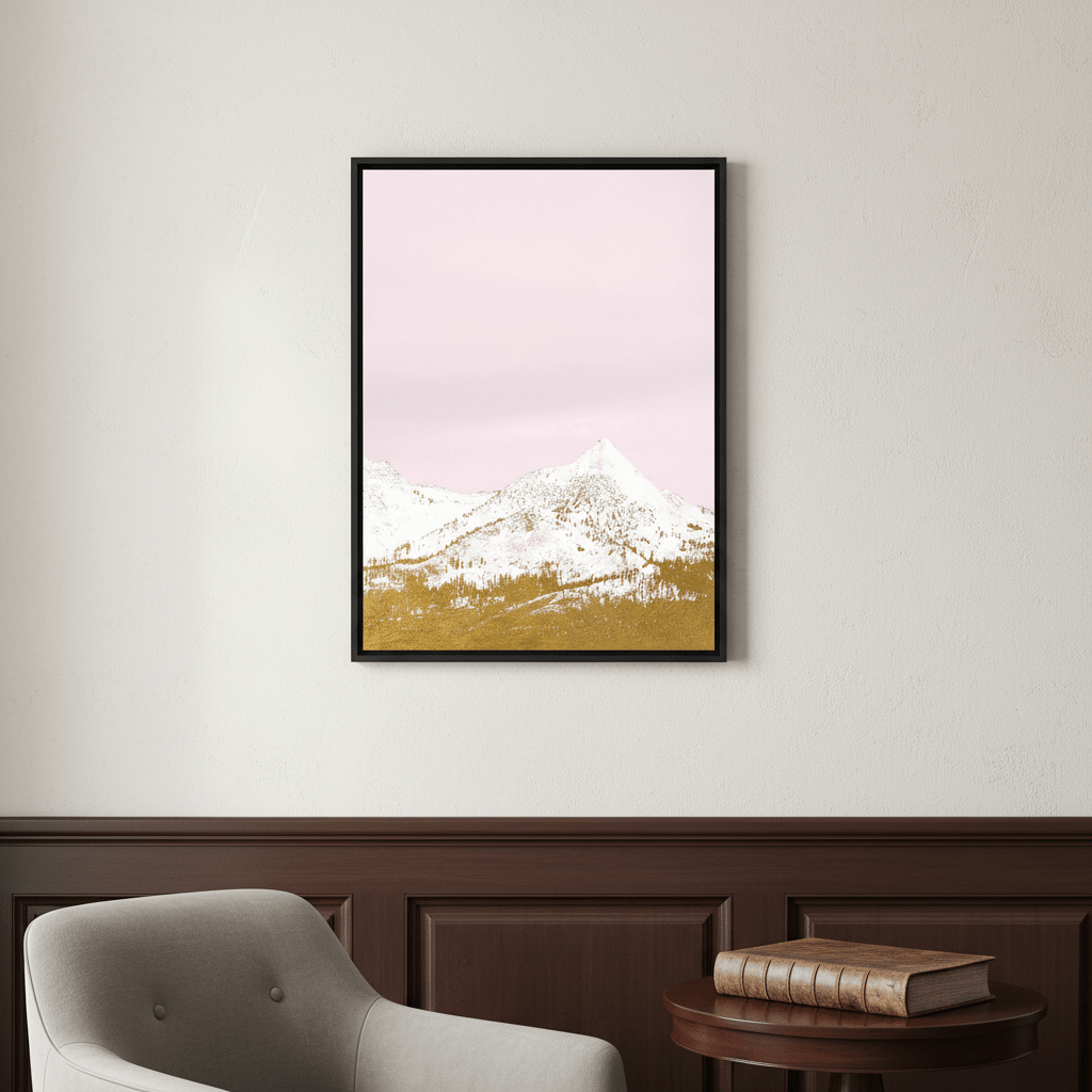 Snow - Capped Gold Mountains by Hope Bainbridge wall - art - picture - poster