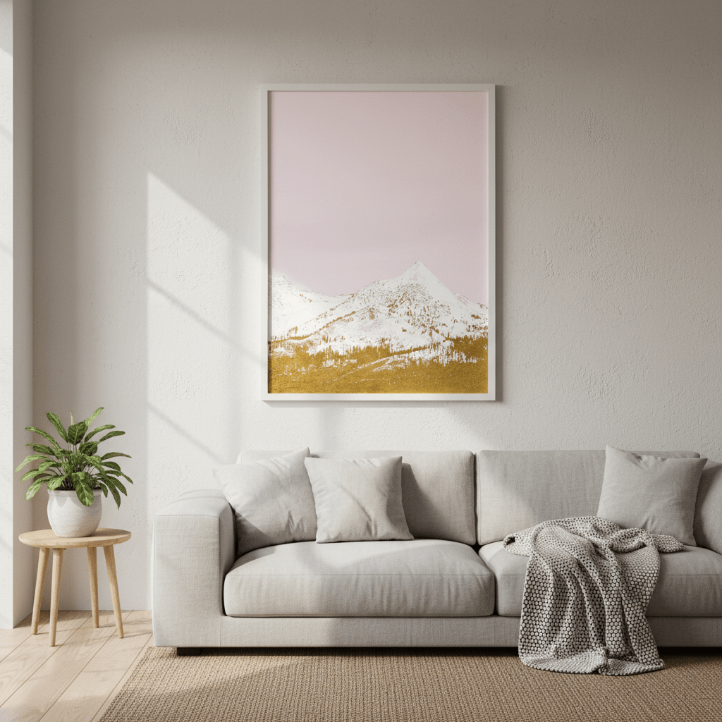 Snow - Capped Gold Mountains by Hope Bainbridge wall - art - picture - poster