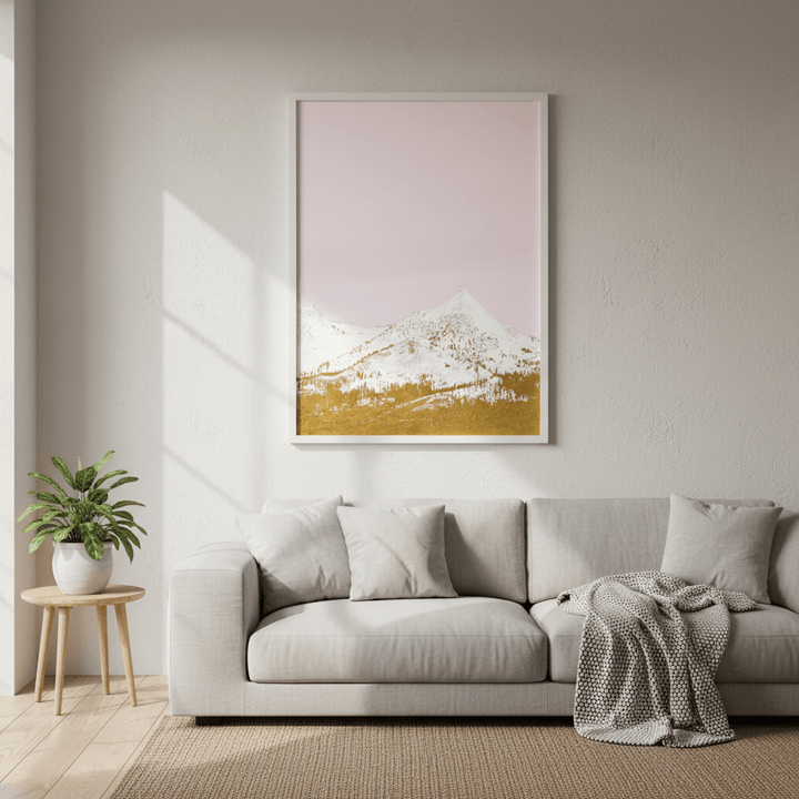 Snow - Capped Gold Mountains by Hope Bainbridge wall - art - picture - poster