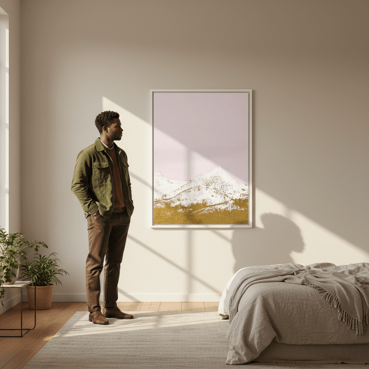 Snow - Capped Gold Mountains by Hope Bainbridge wall - art - picture - poster