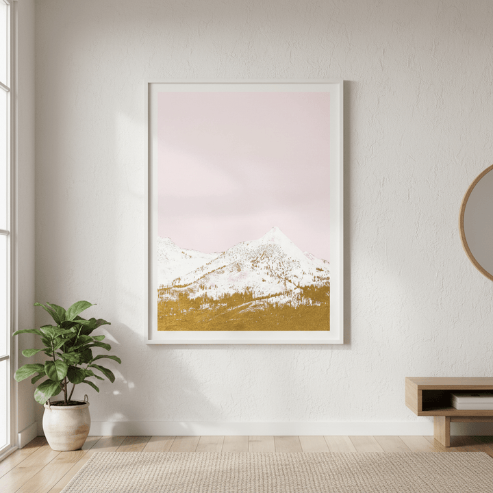 Snow - Capped Gold Mountains by Hope Bainbridge wall - art - picture - poster