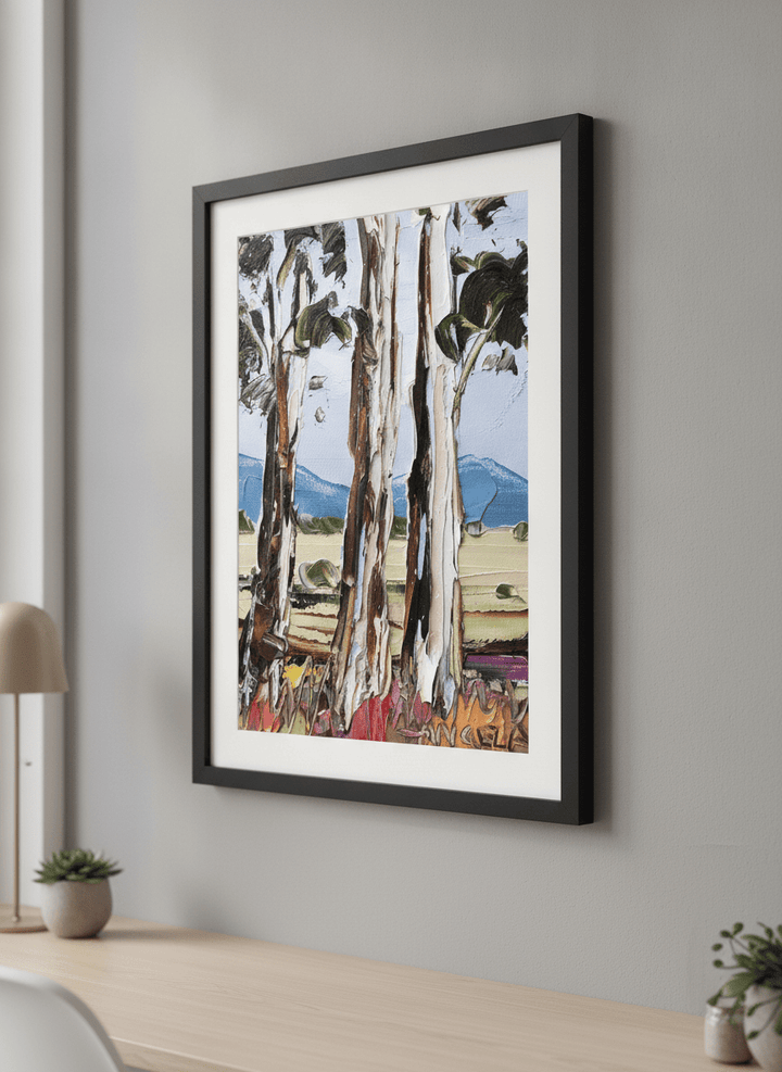 Contemporary wall art featured in a bright modern office workspace
