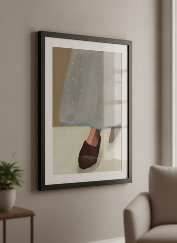 Modern wall art styled above a sofa in a neutral living room