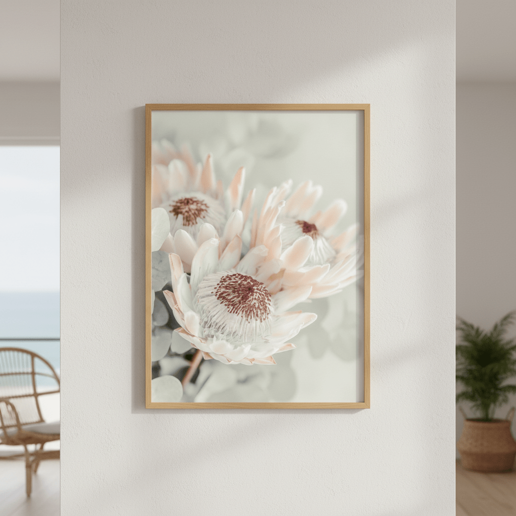 Soft Protea Bloom wall - art - picture - poster