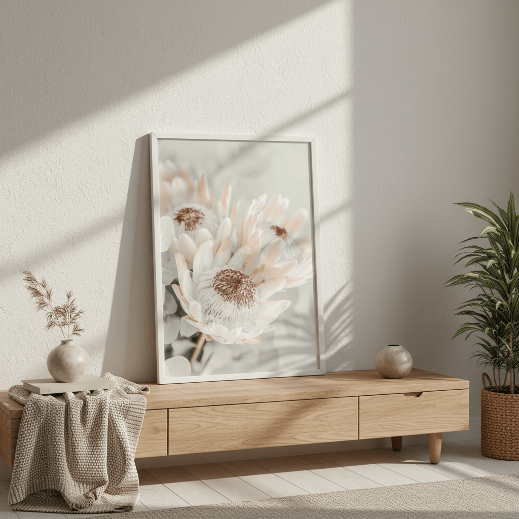 Soft Protea Bloom wall - art - picture - poster