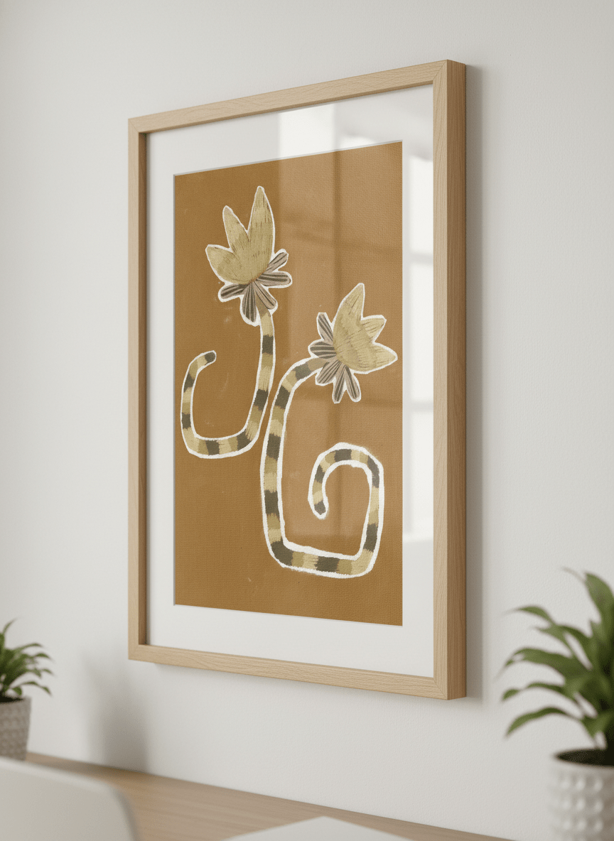 Contemporary wall art featured in a bright modern office workspace