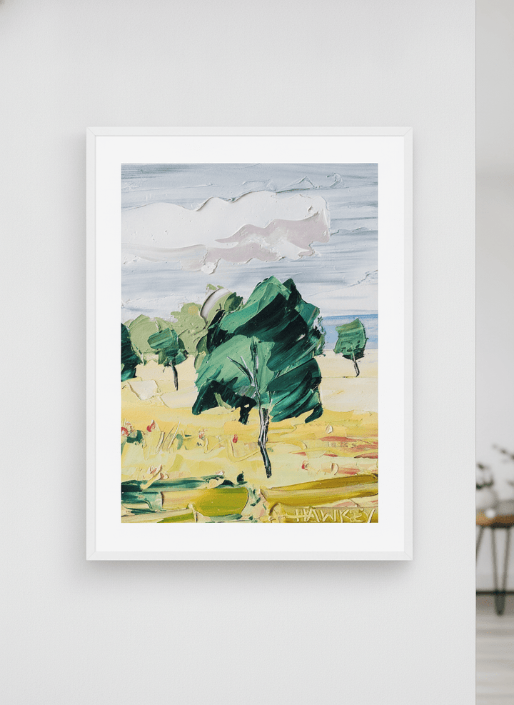Contemporary wall art featured in a bright modern office workspace