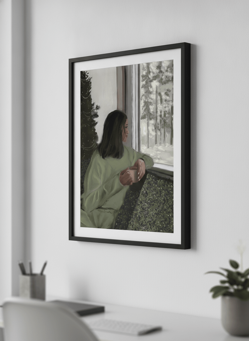 Contemporary wall art featured in a bright modern office workspace