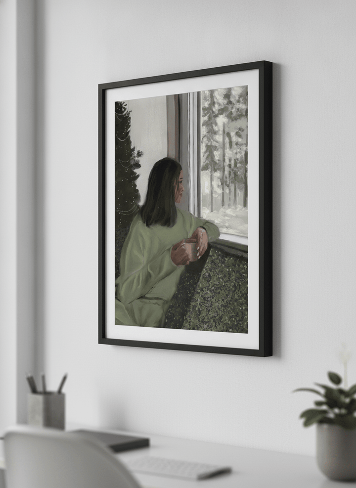 Contemporary wall art featured in a bright modern office workspace