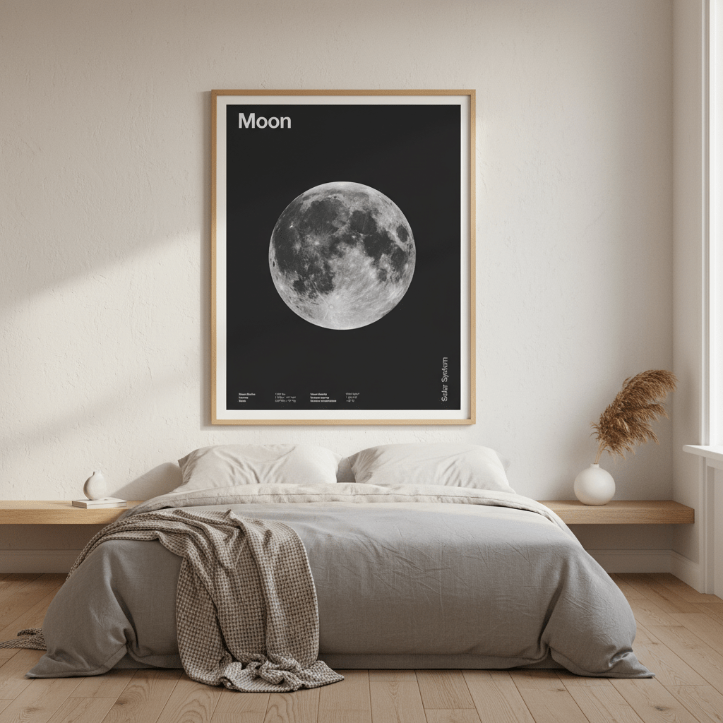 Solar System Moon by Florent Bodart wall - art - picture - poster