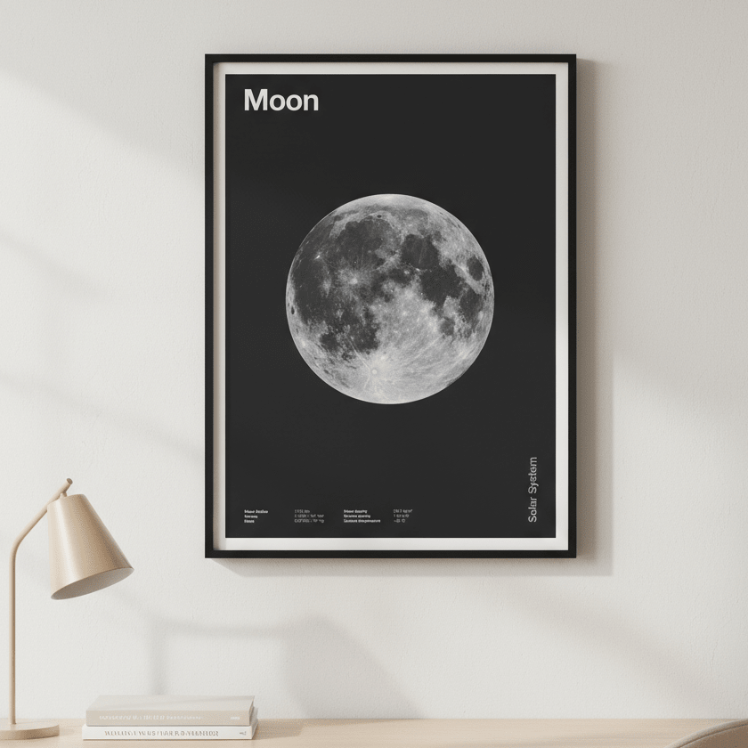 Solar System Moon by Florent Bodart wall - art - picture - poster