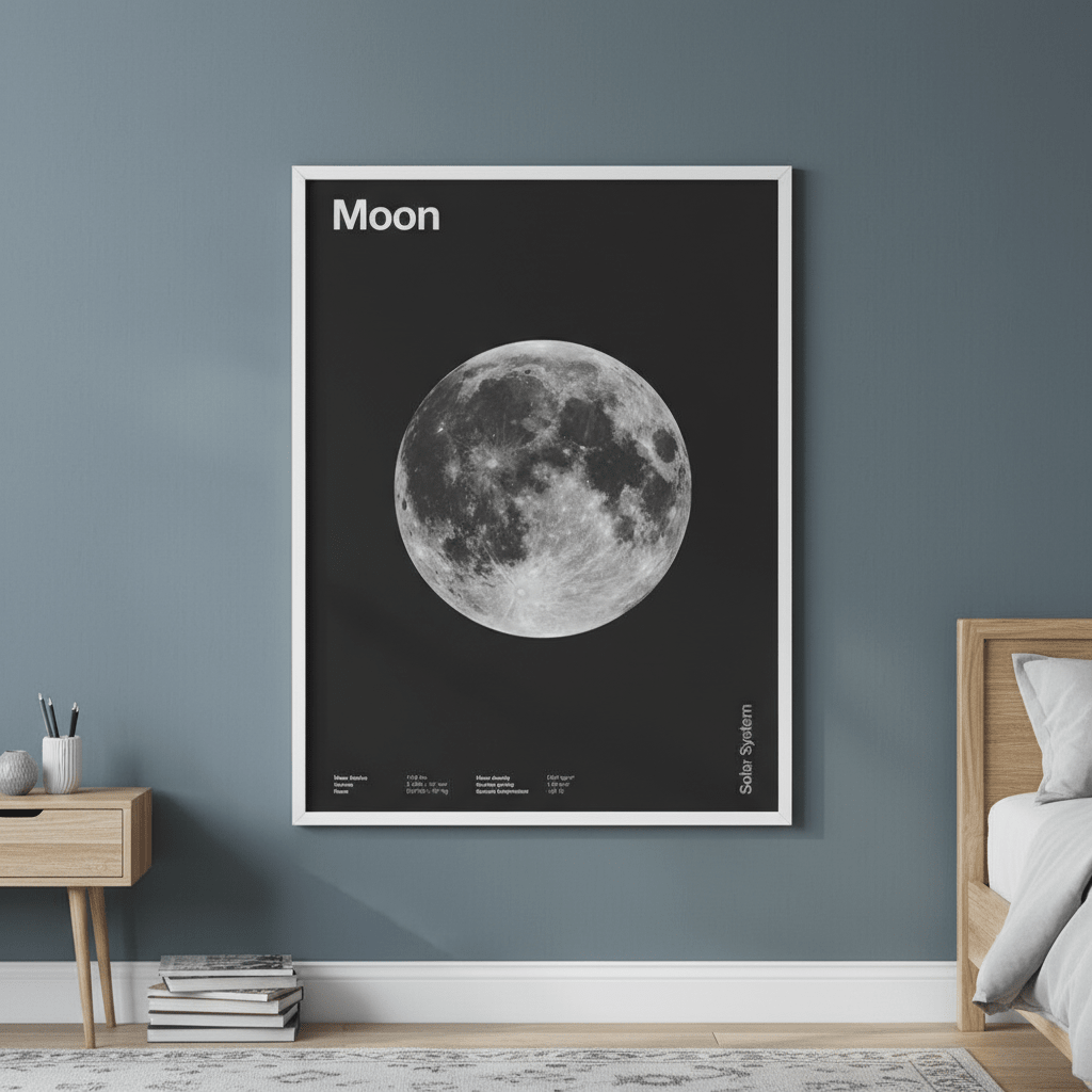Solar System Moon by Florent Bodart wall - art - picture - poster