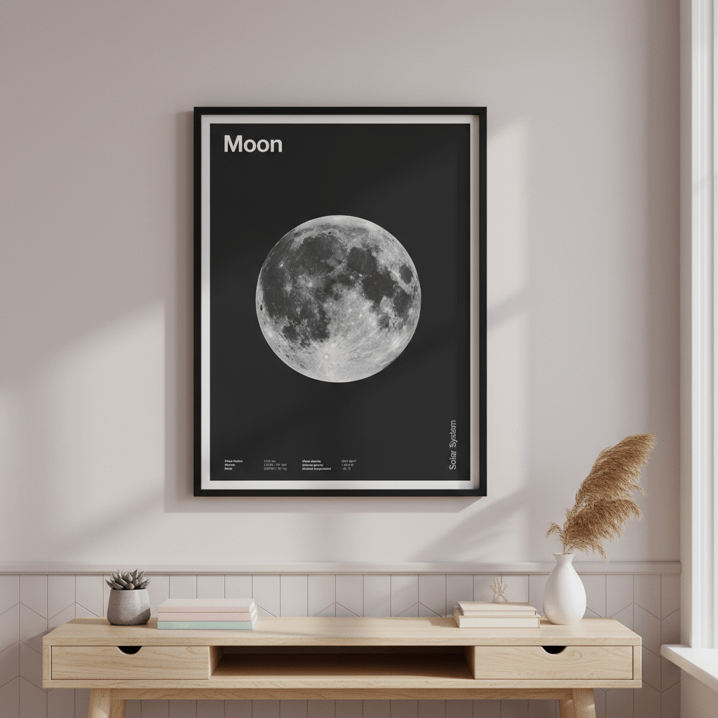 Solar System Moon by Florent Bodart wall - art - picture - poster