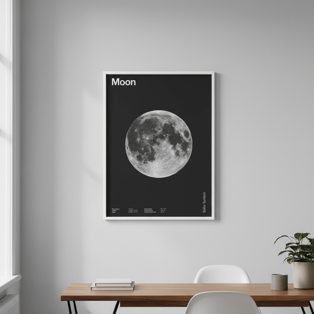 Solar System Moon by Florent Bodart wall - art - picture - poster