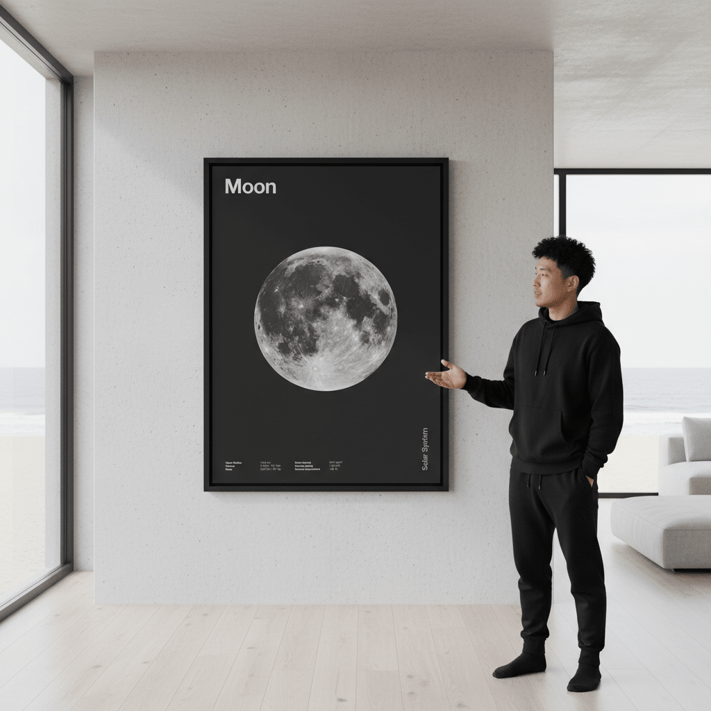 Solar System Moon by Florent Bodart wall - art - picture - poster