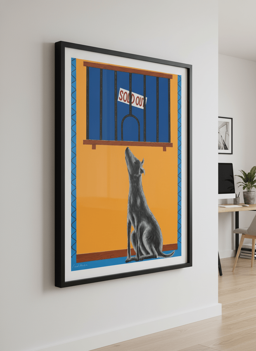 Contemporary wall art featured in a bright modern office workspace