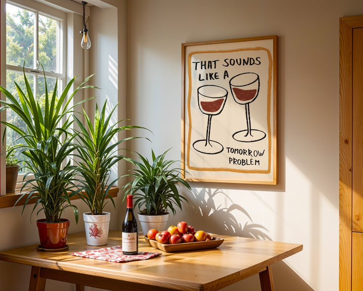 Sounds Like Tomorrow Problem Wine Wall Art - Style My Wall