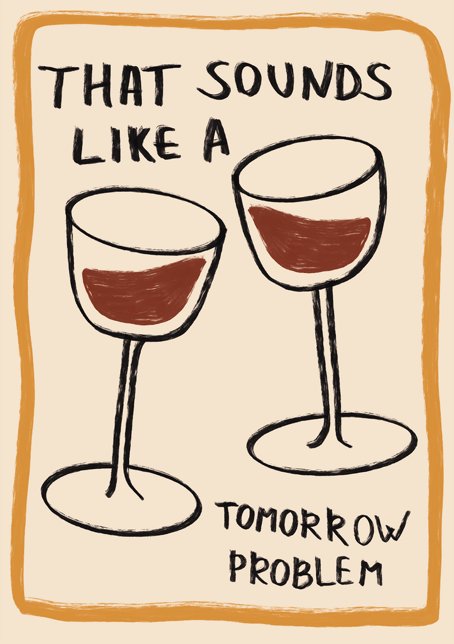 Sounds Like Tomorrow Problem Wine Wall Art by Lisa Solomoniuk