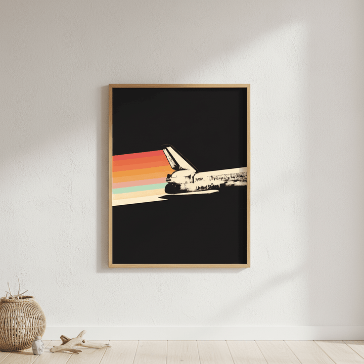 Space Ship Rainbow by Florent Bodart wall - art - picture - poster