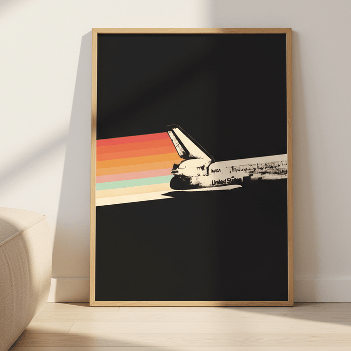 Space Ship Rainbow by Florent Bodart wall - art - picture - poster