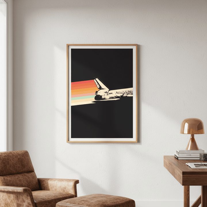 Space Ship Rainbow by Florent Bodart wall - art - picture - poster