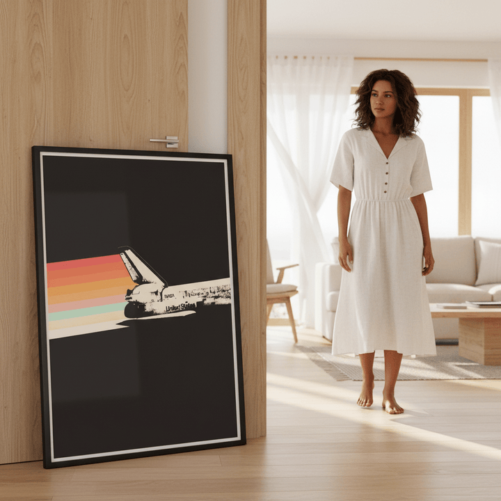 Space Ship Rainbow by Florent Bodart wall - art - picture - poster