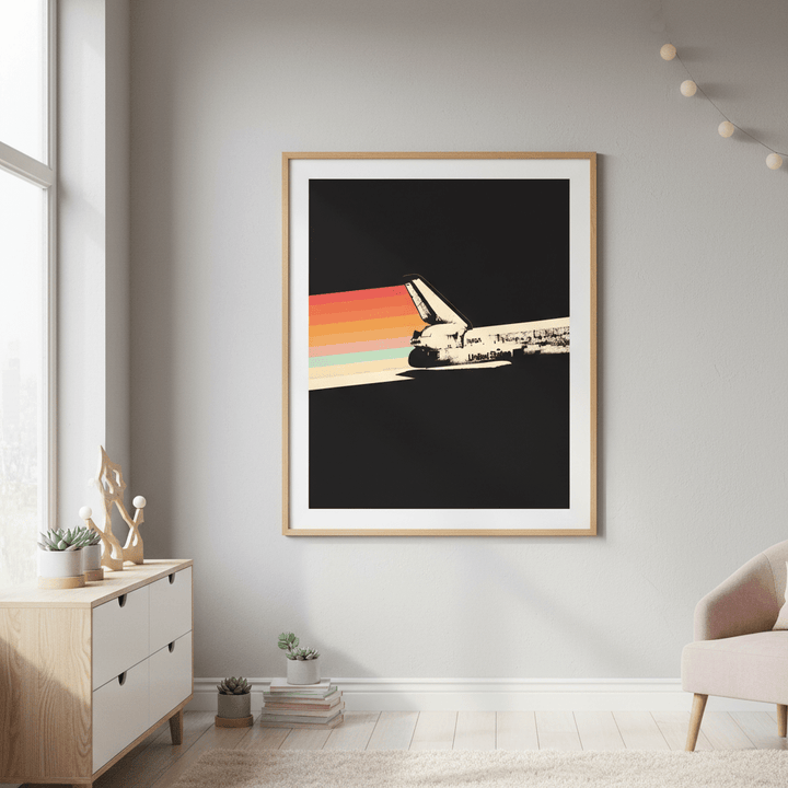 Space Ship Rainbow by Florent Bodart wall - art - picture - poster