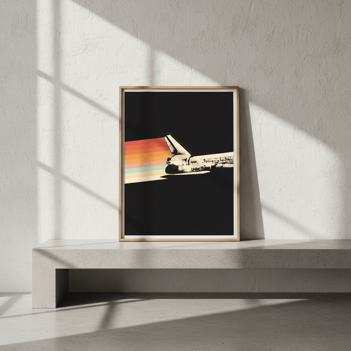 Space Ship Rainbow by Florent Bodart wall - art - picture - poster