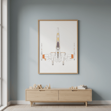 Spaceship X Wing by Florent Bodart wall - art - picture - poster