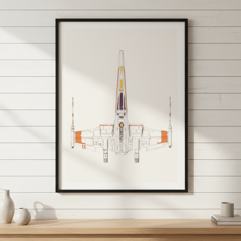 Spaceship X Wing by Florent Bodart wall - art - picture - poster